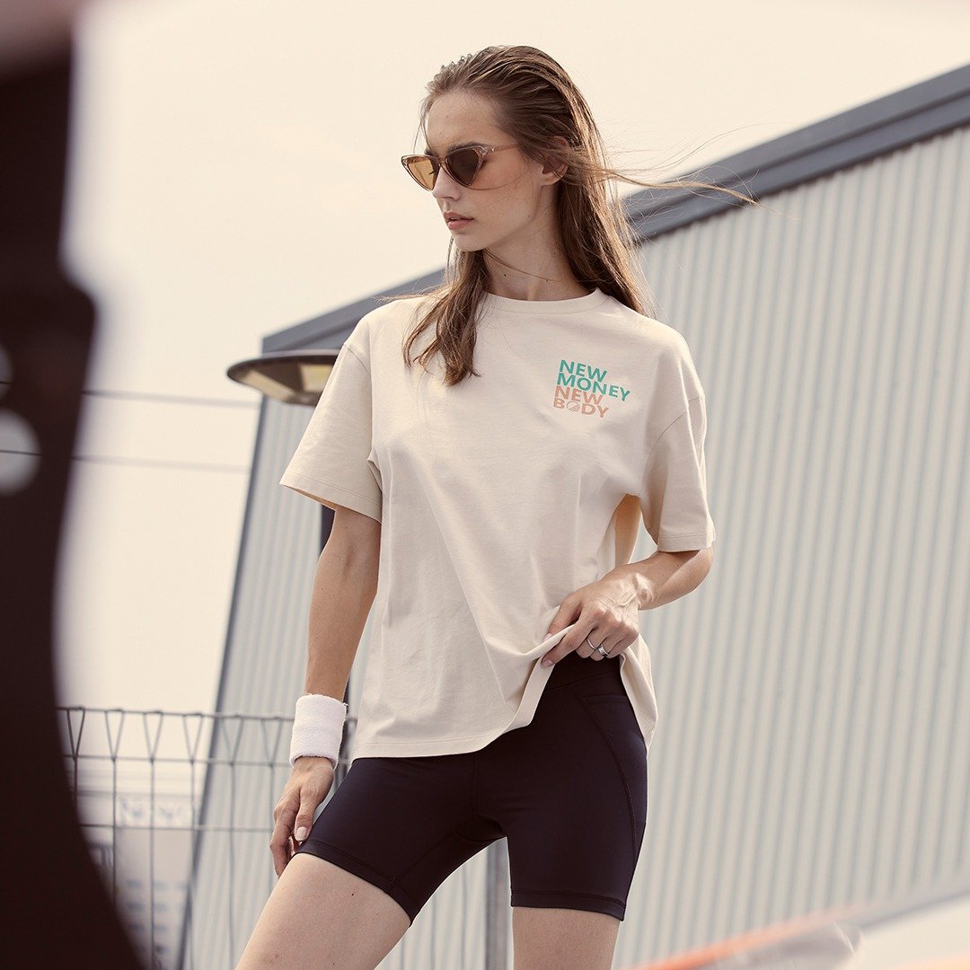 WB T-Shirt - New Money - 女装运动衣 - 棉 卡其色