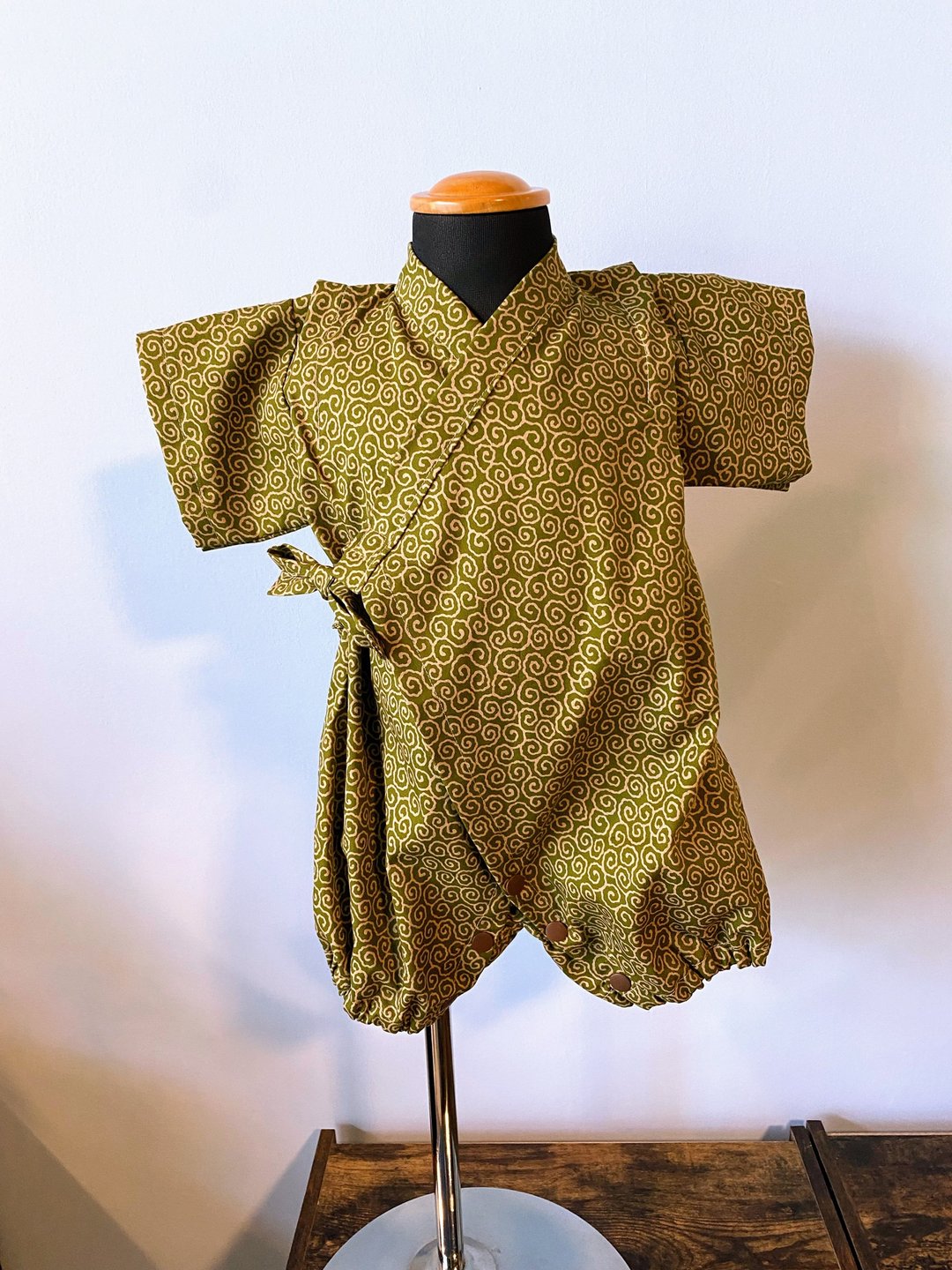 婴儿甚平 70cm 蔓藤花纹 日式 婴儿甚平 - 包屁衣/连体衣 - 棉 绿色