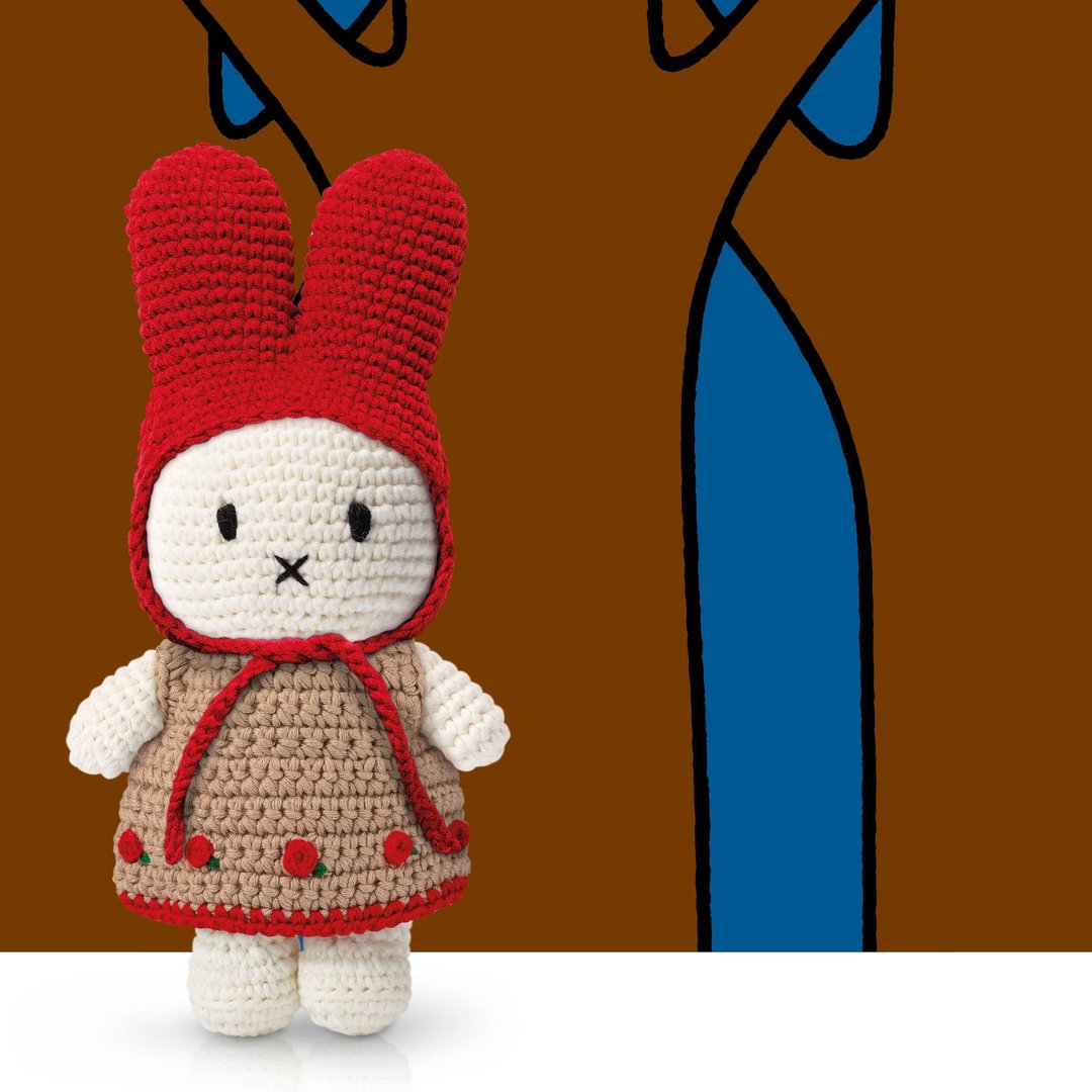 Just Dutch 台湾代理 | Miffy 手工编织 自然系列 玫瑰 / 彩虹 - 玩偶/公仔 - 棉 多色