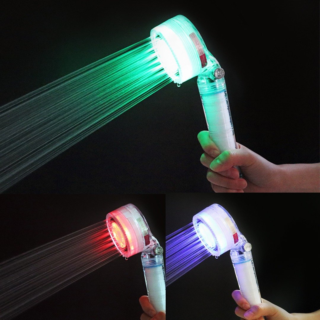 AQUADUO 感温LED发光增压沐浴过滤花洒头 (连滤芯1件) SF-580LED - 卫浴用品 - 环保材料 白色