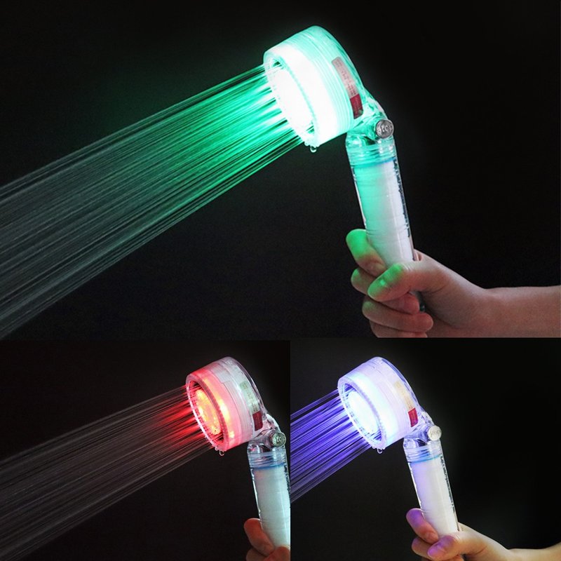 AQUADUO 感温LED发光增压沐浴过滤花洒头 (连滤芯1件) SF-580LED - 卫浴用品 - 环保材料 白色