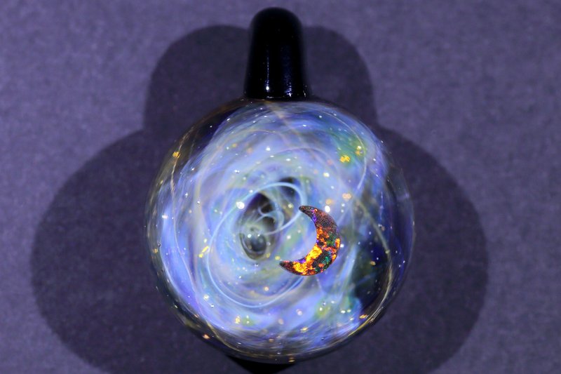 宇宙玻璃颈链吊坠25mm no.980 - 颈链 - 玻璃 卡其色
