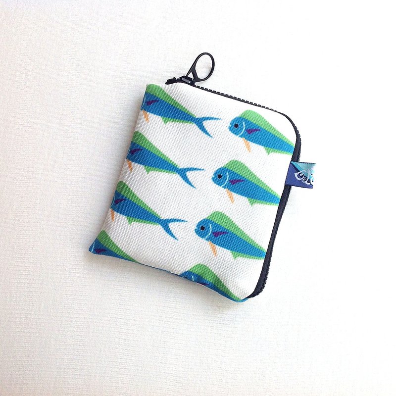 设计款MM146 - 【可放悠游卡】鬼头刀布花零钱包 - 零钱包 - 其他材质 绿色