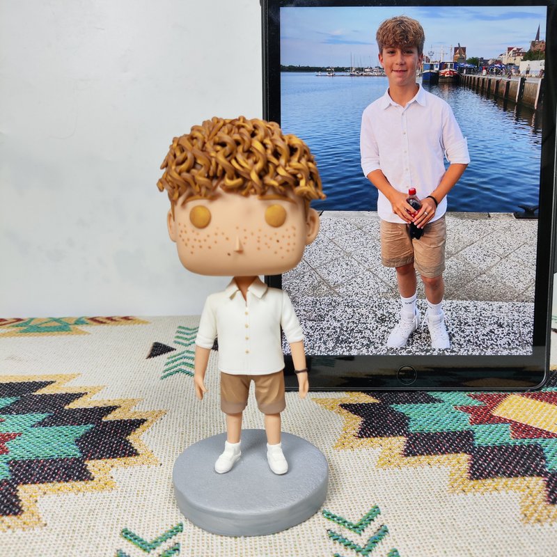 纯手工定制美国Funko Pop 自画肖像公仔娃娃男朋友老公生日礼物 - 玩偶/公仔 - 粘土 多色