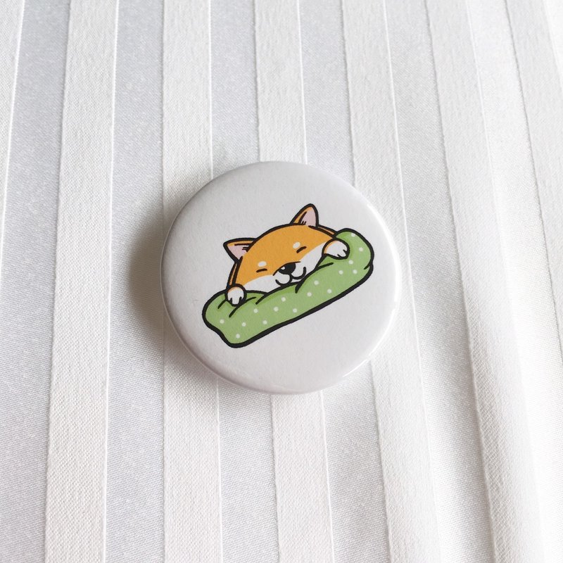柴犬好睡觉胸章 - 徽章/别针 - 塑料 绿色