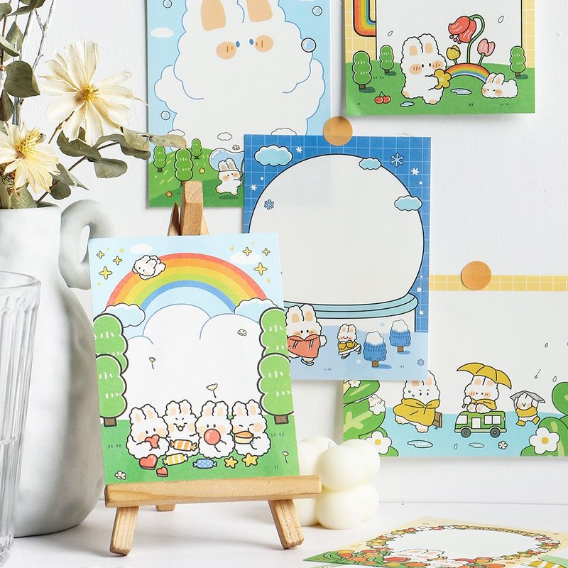 InfeelMe暖空便签纸 【冲呀兔子队】无粘性 卡通可爱人物手帐装饰 - 便条纸/标签贴 - 纸 