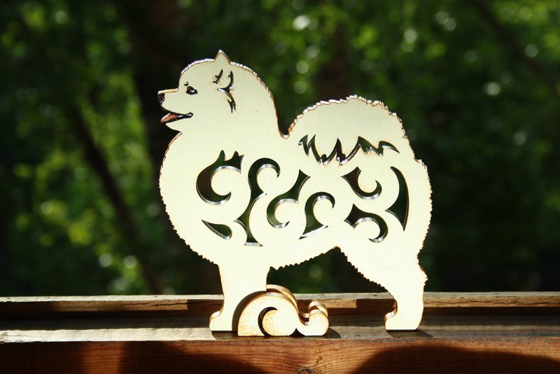 Samoyed dog, figurine made of wood - 摆饰 - 木头 