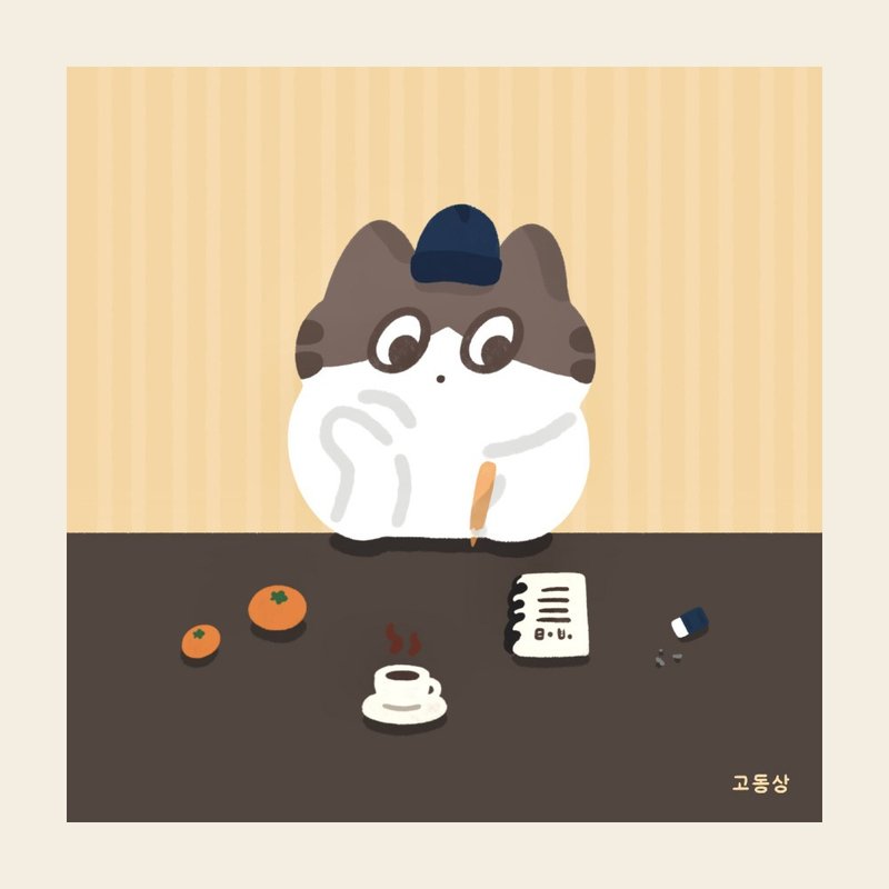 五童桑 l 明信片 - 猫的日记 - 卡片/明信片 - 纸 咖啡色