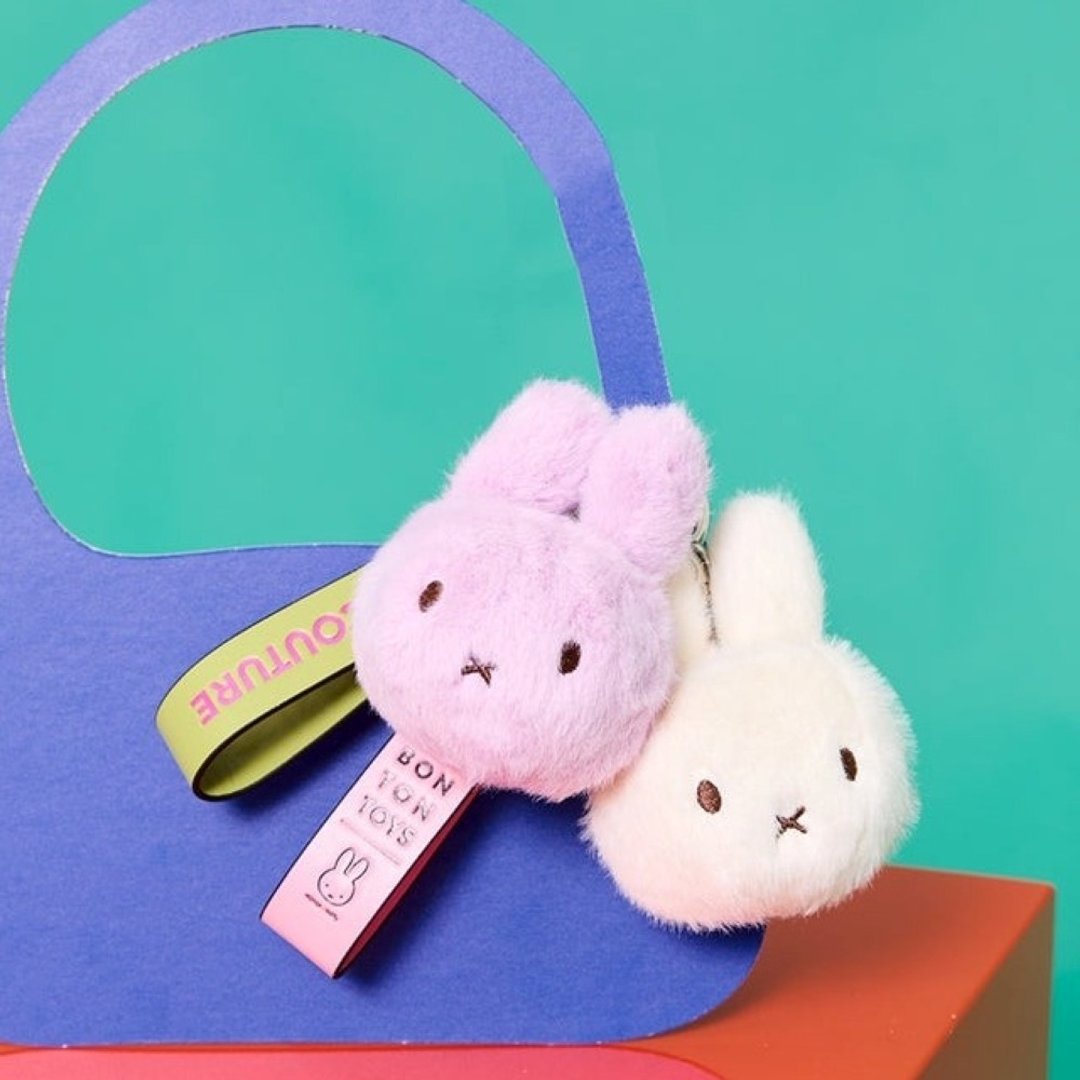 24H 出货 BON TON TOYS Miffy 米菲兔环保毛绒背包吊饰 -11cm  (两色 - 钥匙链/钥匙包 - 聚酯纤维 多色