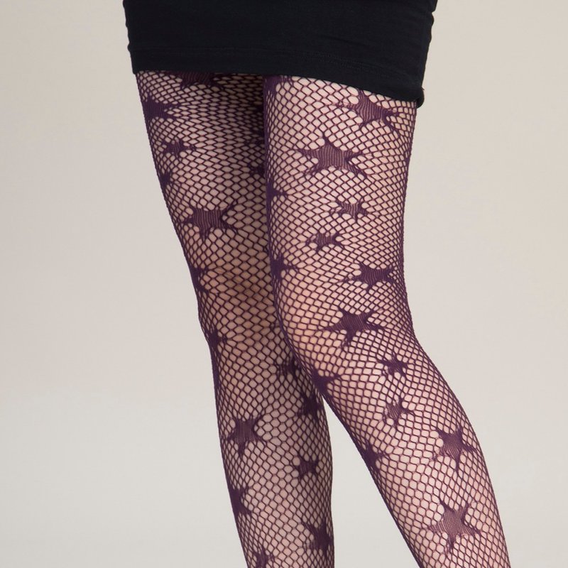 极细蕾丝编织造型网袜-星星款 Y2K - 丝袜 - 尼龙 多色