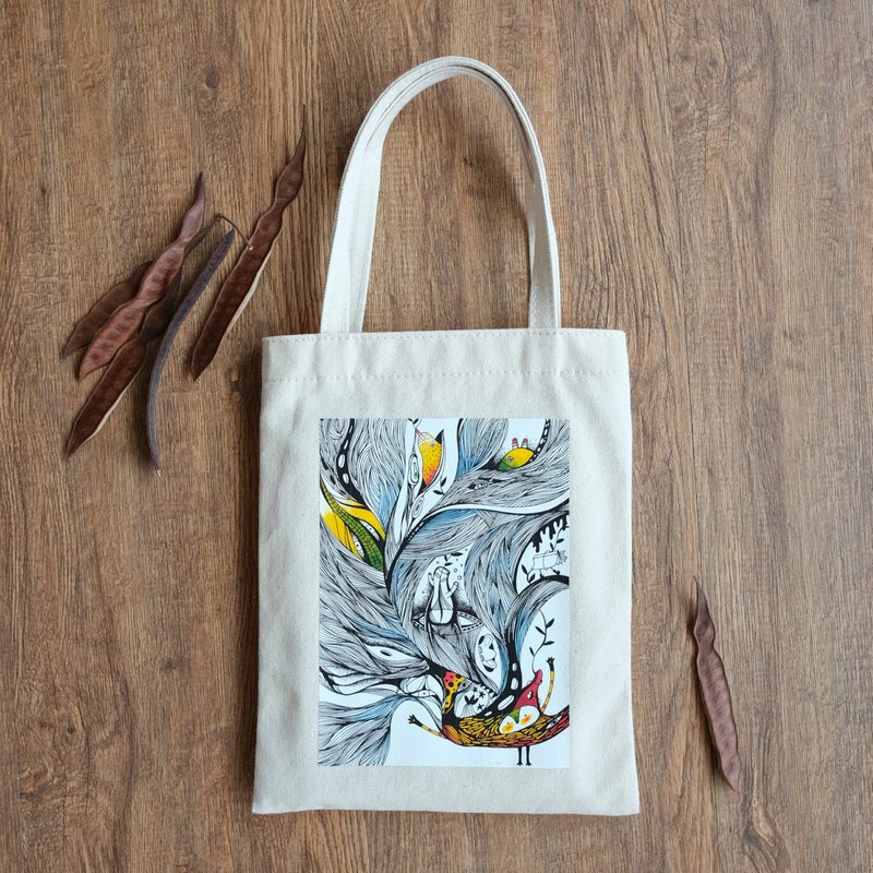 小魔术师 轻便小书袋 - 手提包/手提袋 - 棉．麻 白色