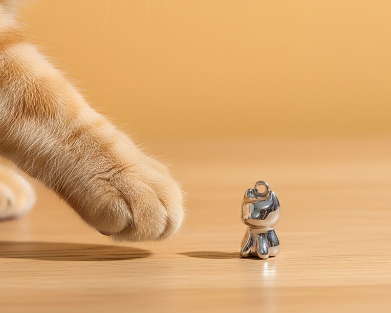 乖乖猫单吊款项链 镜面原色 不锈钢 抗过敏 台湾制造 - 项链 - 不锈钢 银色