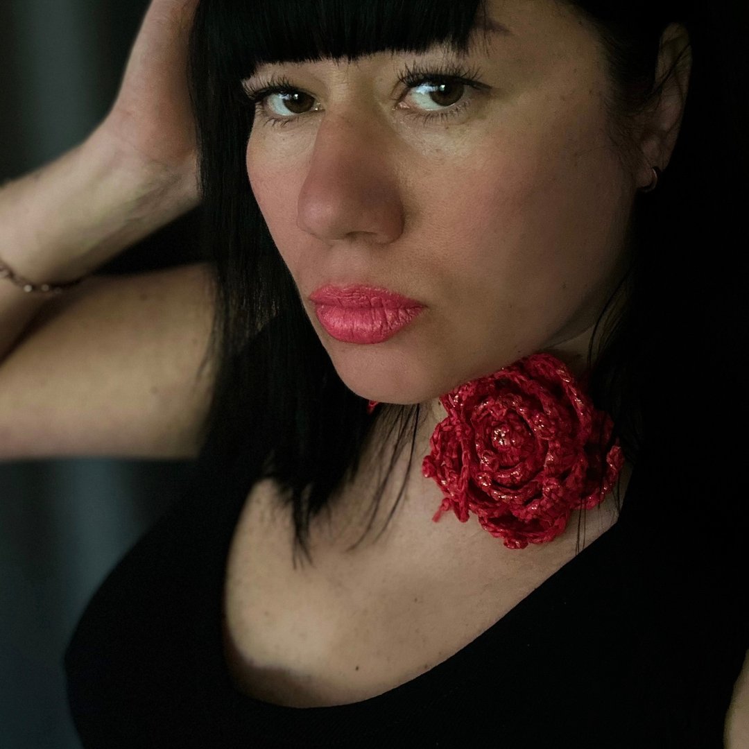 Crochet pattern flower choker PDF digital instant download and video tutorial - 手工艺教程/工具书 - 其他材质 
