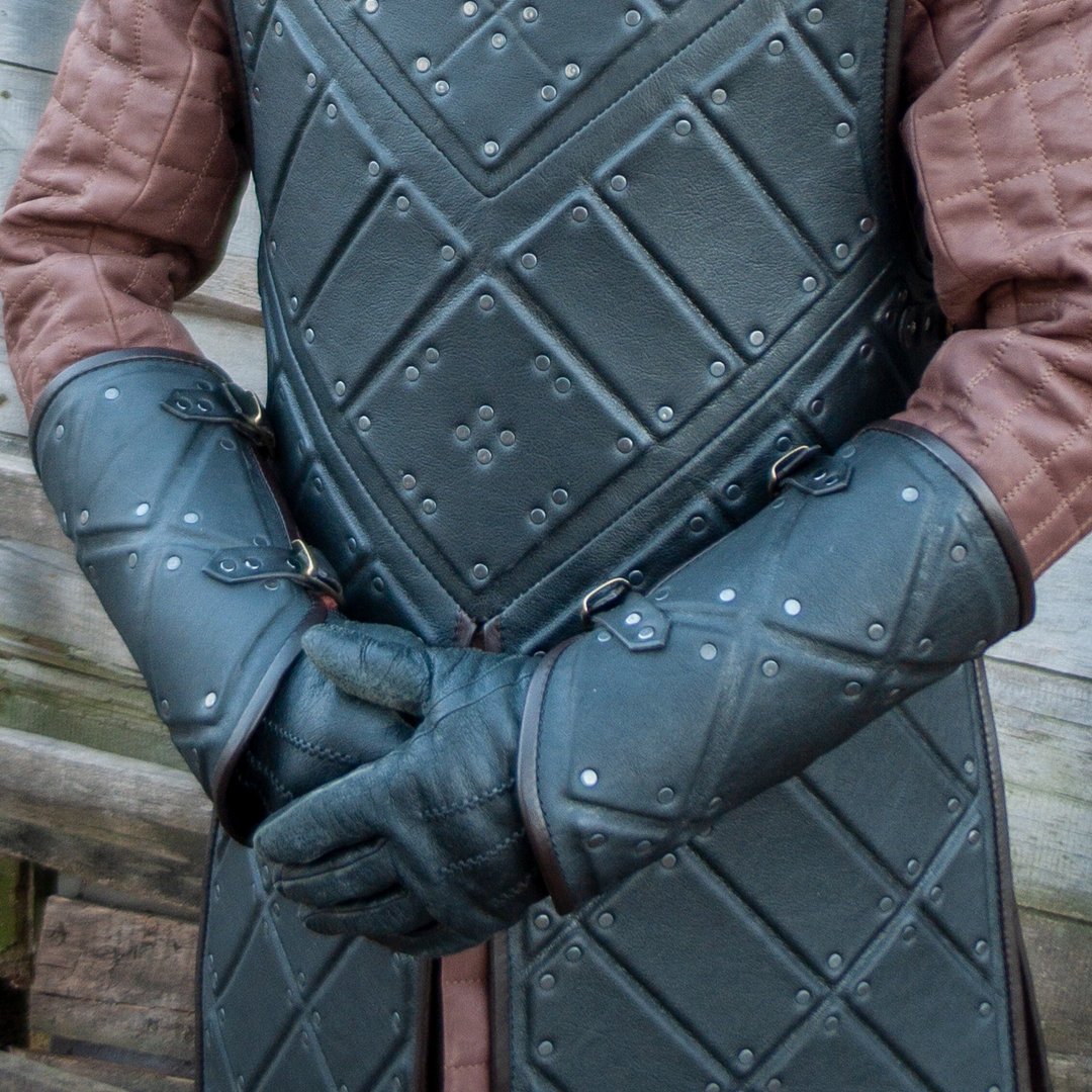 琼恩·雪诺皮革护腕 (复刻版) / 史塔克盔甲服装 / 冰与火之歌 / LARP - 其他 - 真皮 黑色