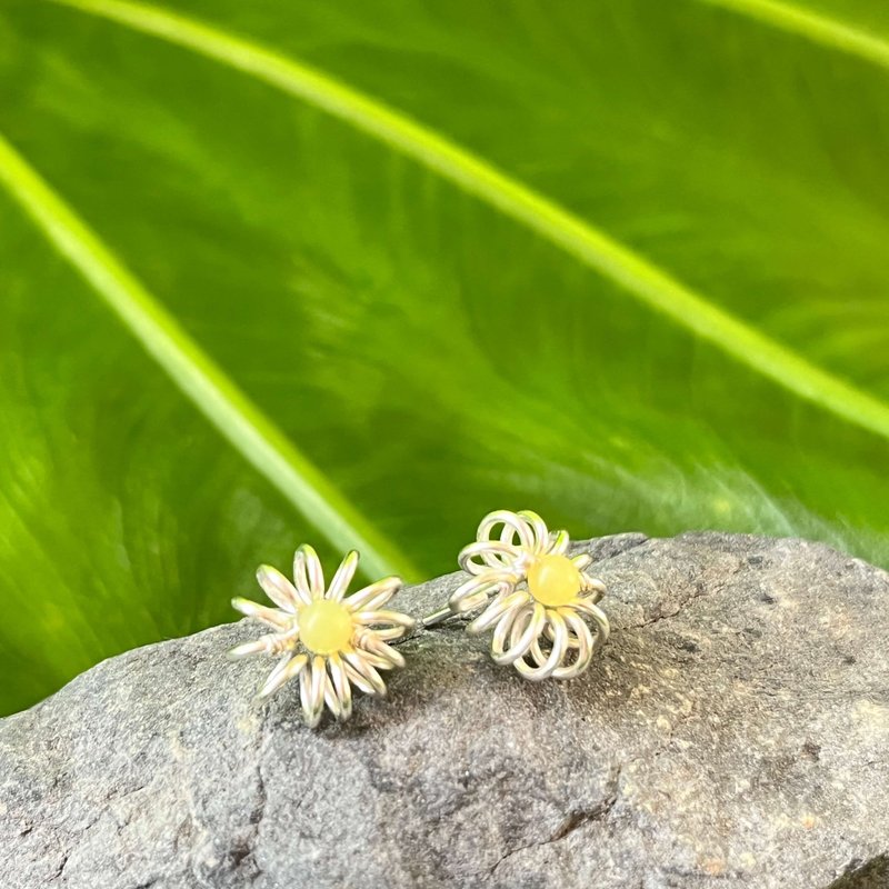 天然石系列 / 向阳 / 耳环 / 耳针 - 耳环/耳夹 - 其他金属 
