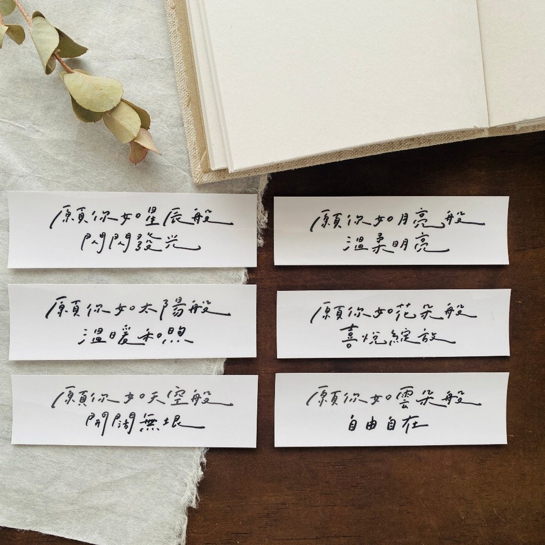【勒托写字】文字透明贴 | 愿你系列 | 手写字贴纸 - 贴纸 - 纸 白色