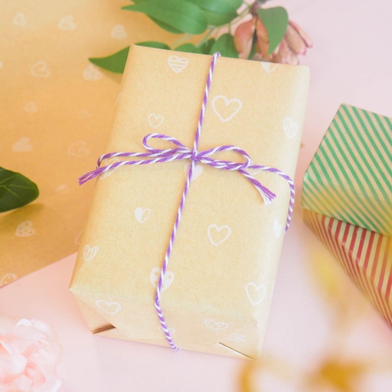 爱心牛皮包装纸(2K)。JW-98。礼物包装.填充装饰.日系风格 - 纸盒/包装盒 - 纸 