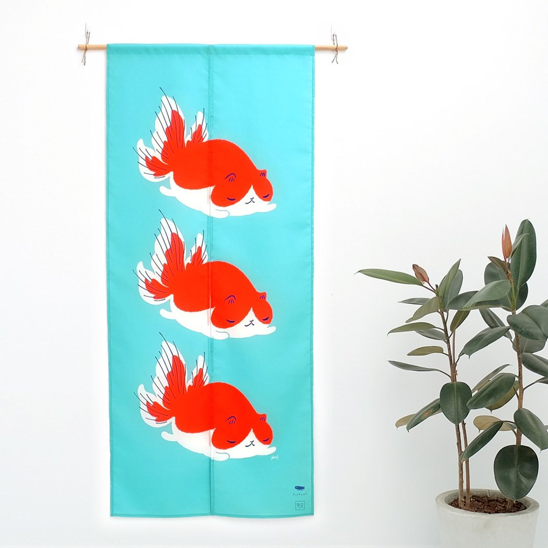 Tisha金鱼喵 / 趴姿 - 湖水蓝 门帘 / 80*180cm - 门帘/门牌 - 聚酯纤维 蓝色