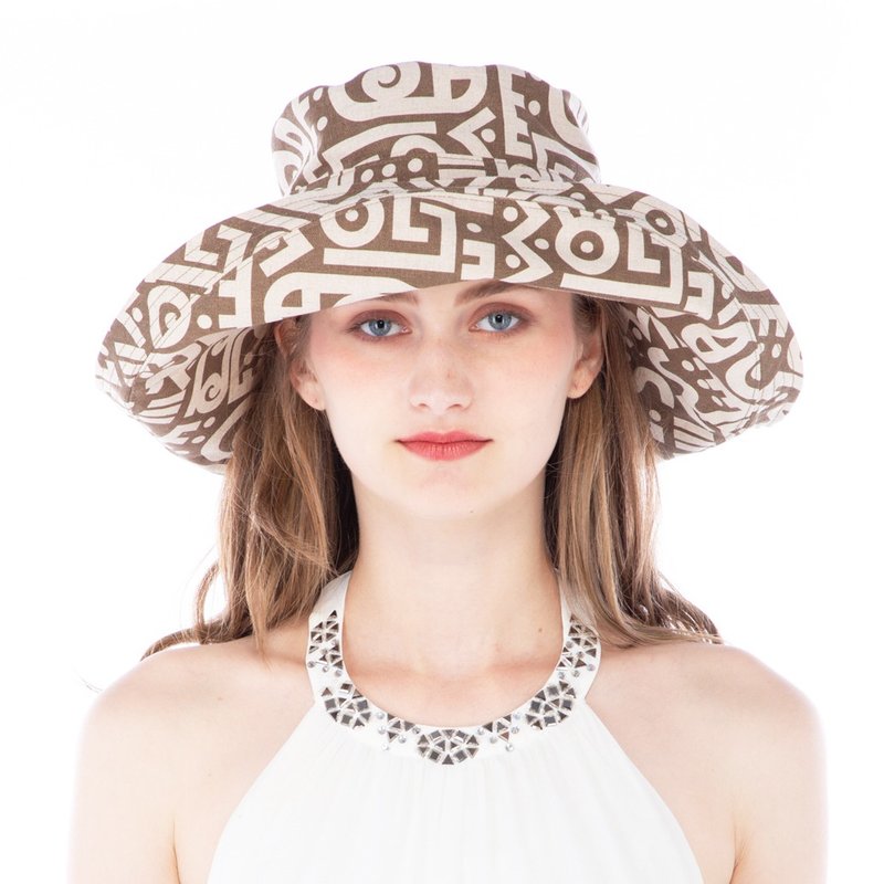 ATIPA可逆宽边太阳帽防晒防紫外线 - 帽子 - 棉．麻 咖啡色