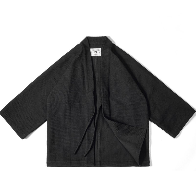 JANWONG 植物染色indigo中式改良kimono道袍外套秋冬款 - 男装外套 - 棉．麻 