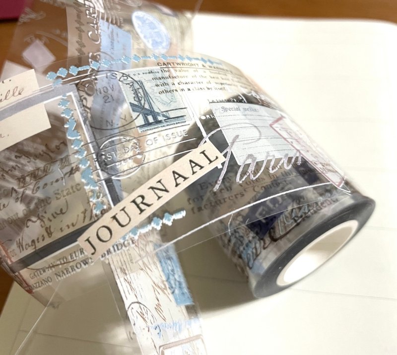 PET胶带#35 书信02 / 5厘米 带离型纸+白墨 亮面透明 - 纸胶带 - 塑料 