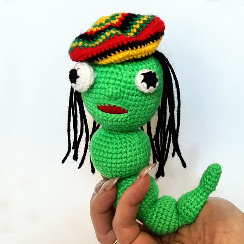 Digital Crochet Pattern PDF - Worry Worm amigurumi - 手工艺教程/工具书 - 其他材质 