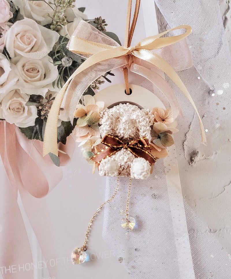 泰迪熊扩香 永生绣球花 水晶吊饰 车用芳香 满额礼 婚礼小物 礼物 - 香薰/精油/线香 - 其他材质 