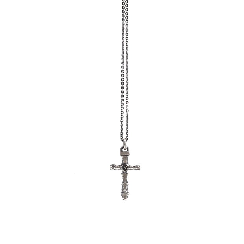 声波十字架项链Sound wave cross necklace 925纯银 - 项链 - 纯银 银色