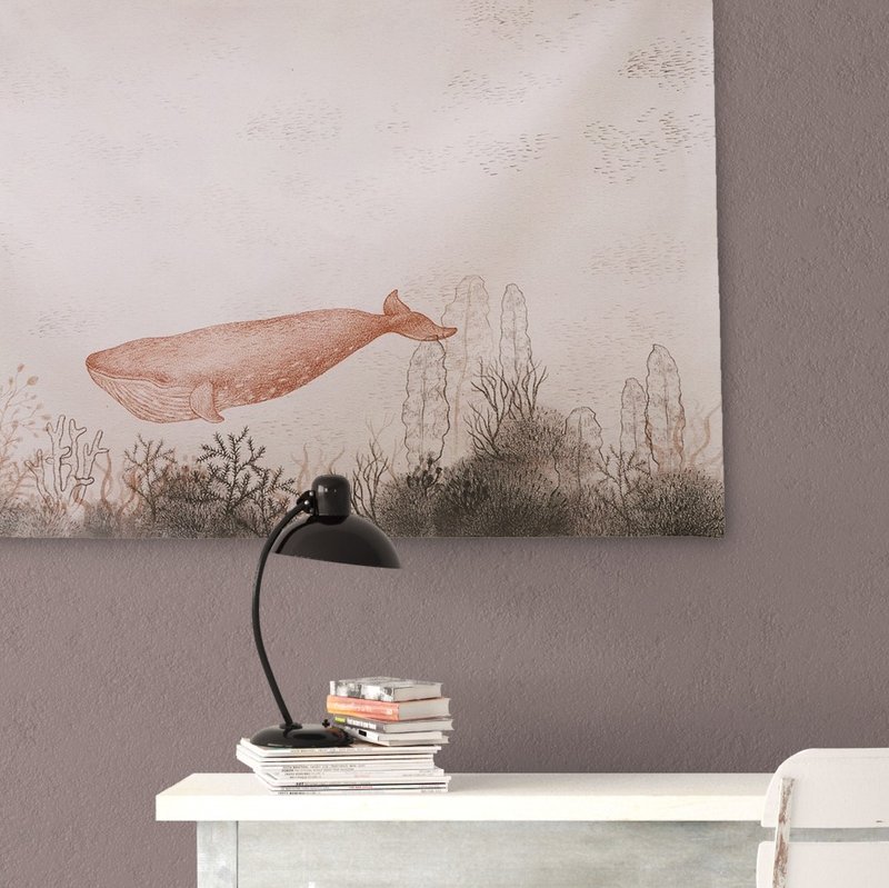 鲸鱼 插画海报/布旗 - 摆饰 - 防水材质 粉红色