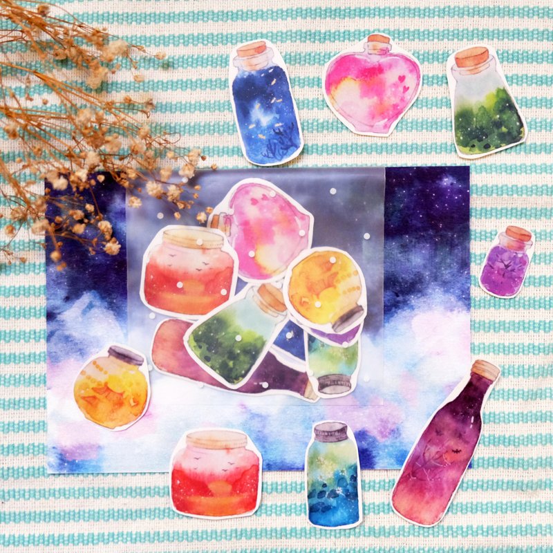 星空瓶 贴纸包 - 贴纸 - 纸 多色