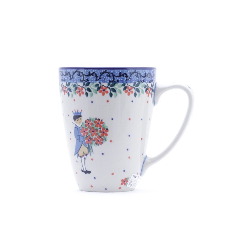 波兰陶 礼盒包装  马克杯 -300ml-高 11cm-王子手捧花儿来 - 咖啡杯/马克杯 - 陶 多色