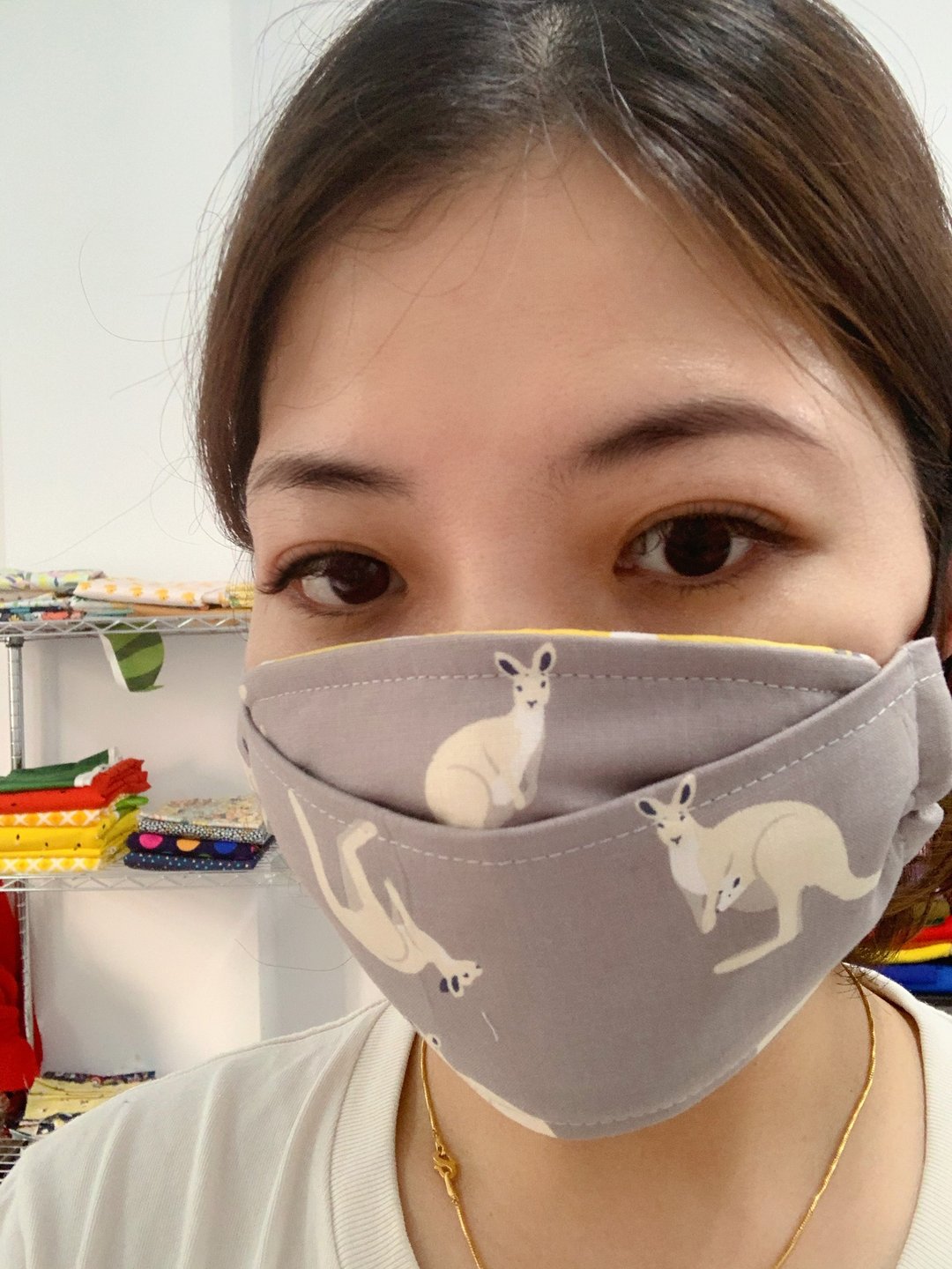 灰色袋鼠立体棉质口罩/可放置滤材_预购商品 - 口罩 - 棉．麻 