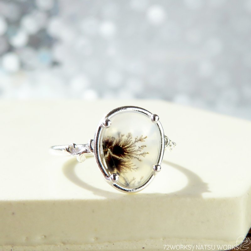 缀化玛瑙戒指 / Dendritic Agate Ring m13 - 戒指 - 宝石 咖啡色
