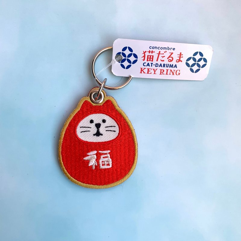 达摩招财猫-钥匙圈-日本吉祥物(2入/组) - 钥匙链/钥匙包 - 尼龙 