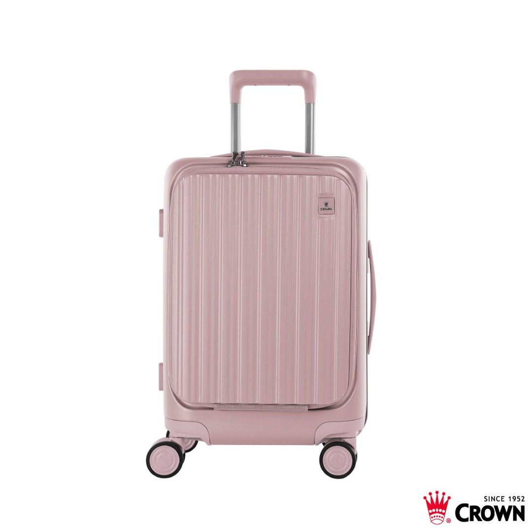 【CROWN】21寸 BOXY 前开框架拉杆箱 登机箱  粉色 - 行李箱/行李箱保护套 - 塑料 粉红色