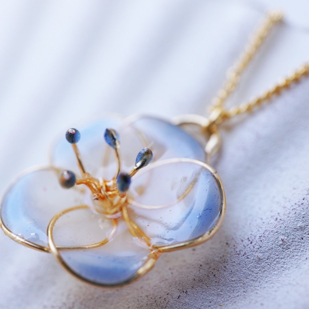 nemophila jewelry necklace - 项链 - 其他材质 蓝色