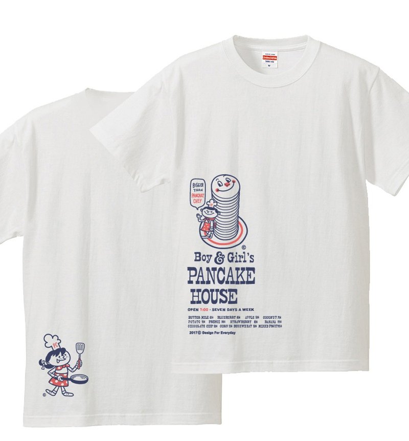 Boy & Girl's　パンケーキ　150.160  S〜XL　Tシャツ　【受注生産品】 - 中性连帽卫衣/T 恤 - 棉．麻 白色