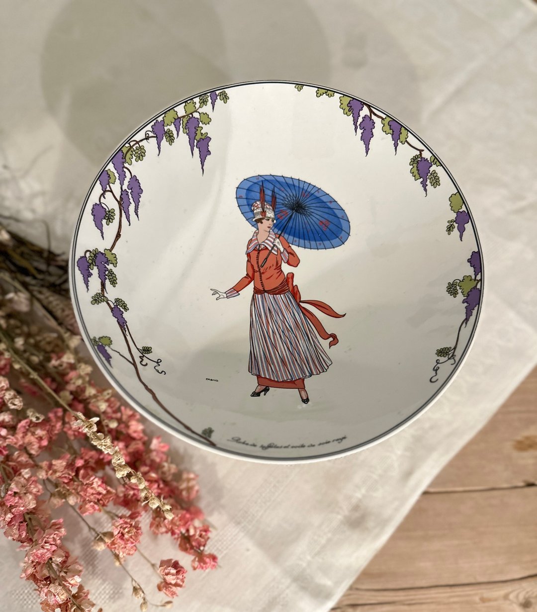 法国带回  Villeroy &amp; Boch 古董高脚蛋糕点心水果盘 - 盘子/餐盘/盘架 - 瓷 粉红色