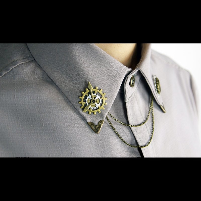 蒸汽朋克  steampunk 齿轮 链条 男女衬衫 领针 配饰 - 其他 - 其他金属 金色