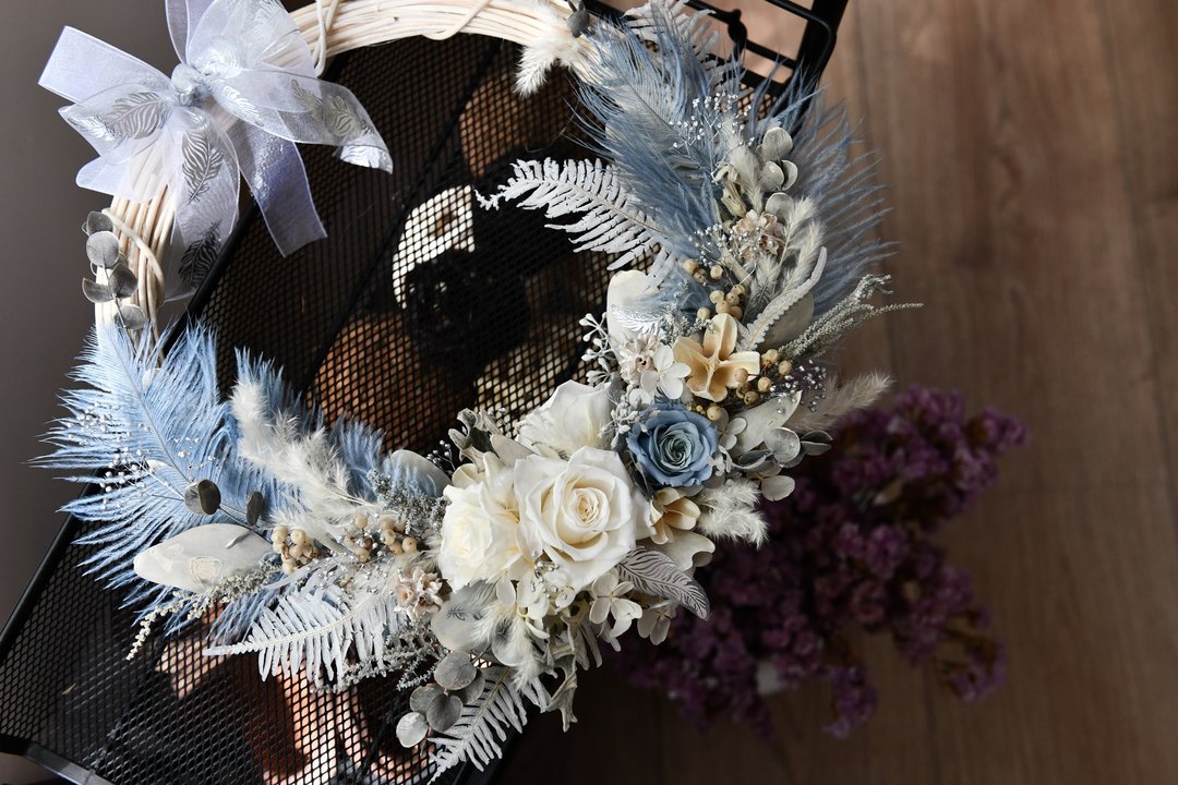 2018 Silver Lining Wreath │冬季银边花圈 - 干燥花/捧花 - 植物．花 