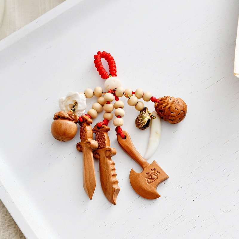 保平安随身吊饰(含开光)避邪化煞、纳福、开运、行车专用 - 吊饰 - 木头 咖啡色