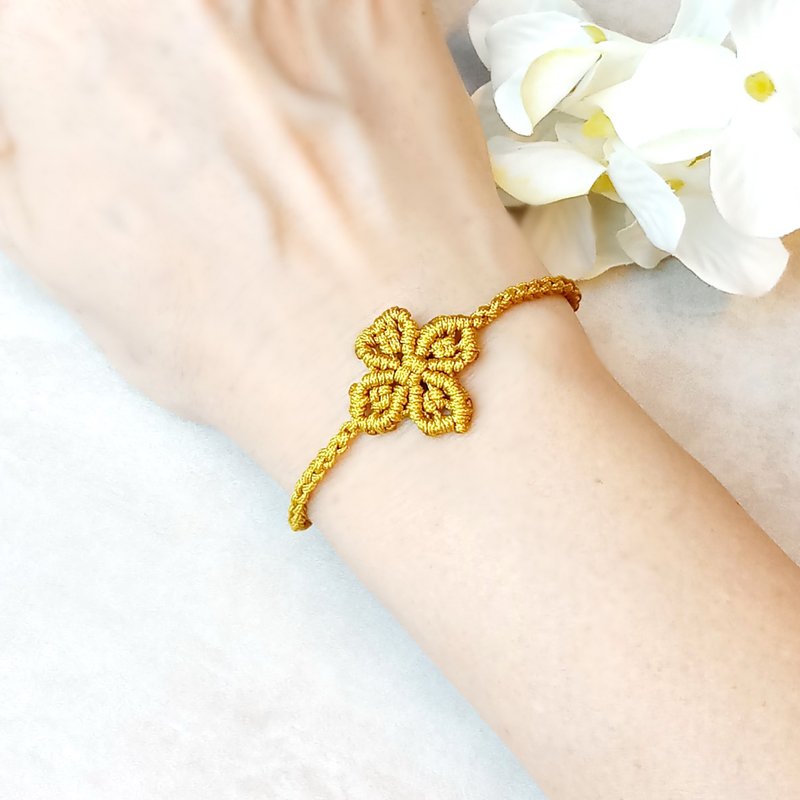 Lucky Clover 四叶草手绳 四叶草手环 女生手绳 手绳  TB044 - 手链/手环 - 其他材质 橘色