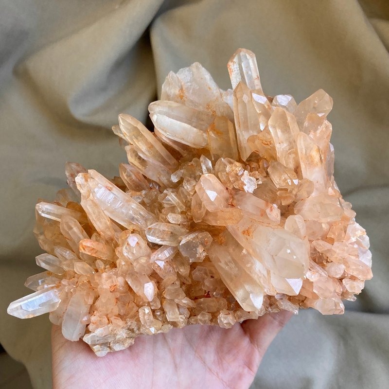 优质天然 l 金黄幽灵晶簇 幽灵 老坑开采 黄色火山泥 金字塔 水晶 - 摆饰 - 其他材质 橘色