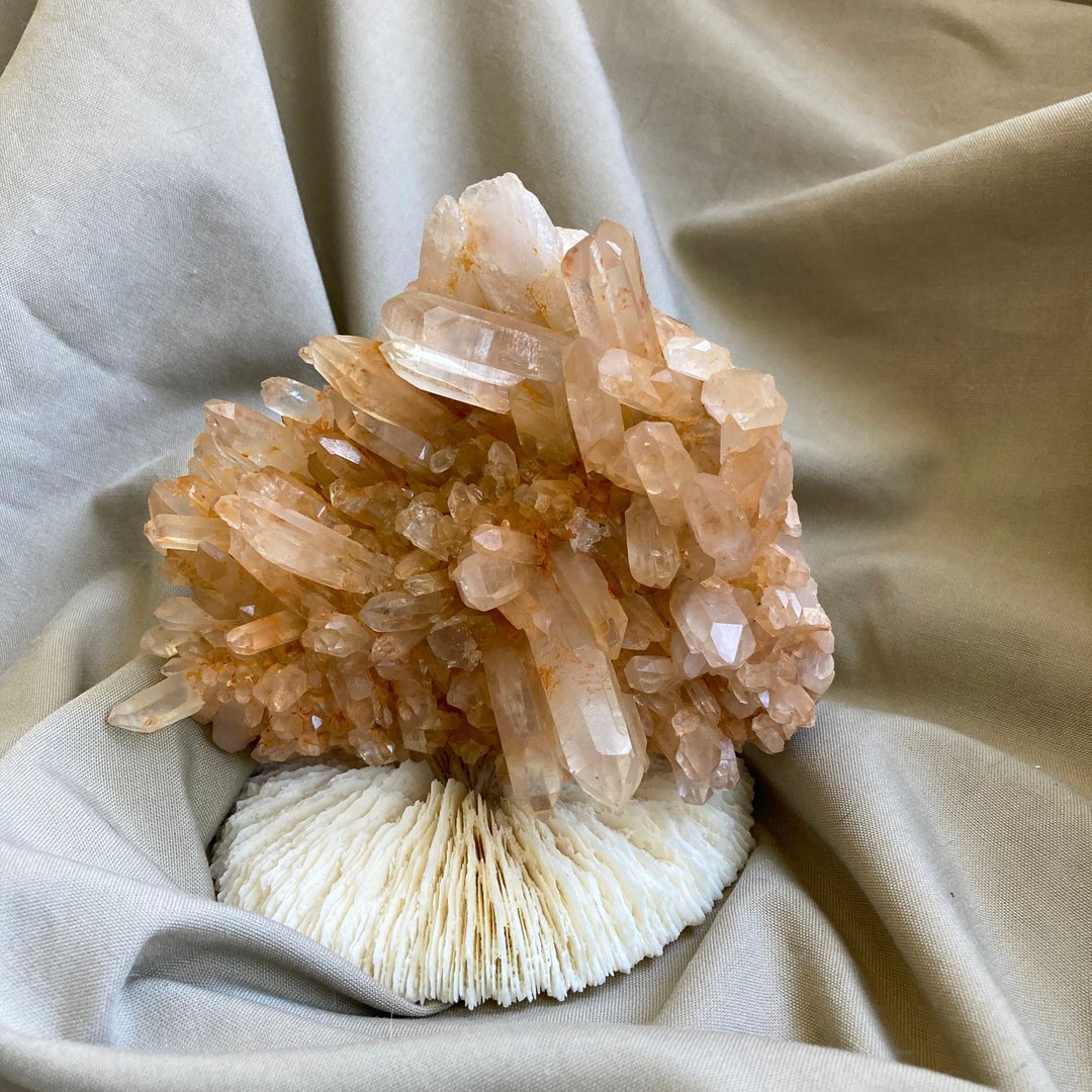优质天然 l 金黄幽灵晶簇 幽灵 老坑开采 黄色火山泥 金字塔 水晶 - 摆饰 - 其他材质 橘色