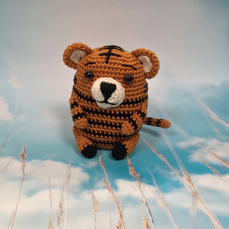 坐禅系列  坐禅虎针织娃娃 - 玩偶/公仔 - 棉．麻 橘色