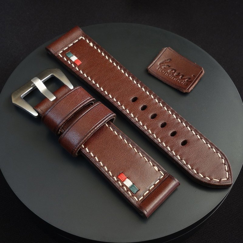Brown ITA Watch Strap, Panerai PAM style, genuine leather - 表带 - 真皮 咖啡色