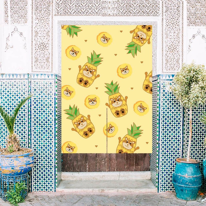 柴犬 凤梨 门帘 - 门帘/门牌 - 棉．麻 黄色