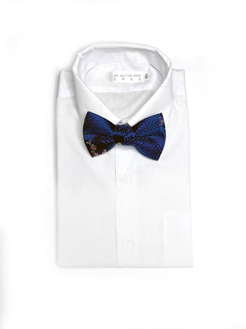 圆与花的配置 领结 Bow ties - 领结/领巾 - 丝．绢 蓝色