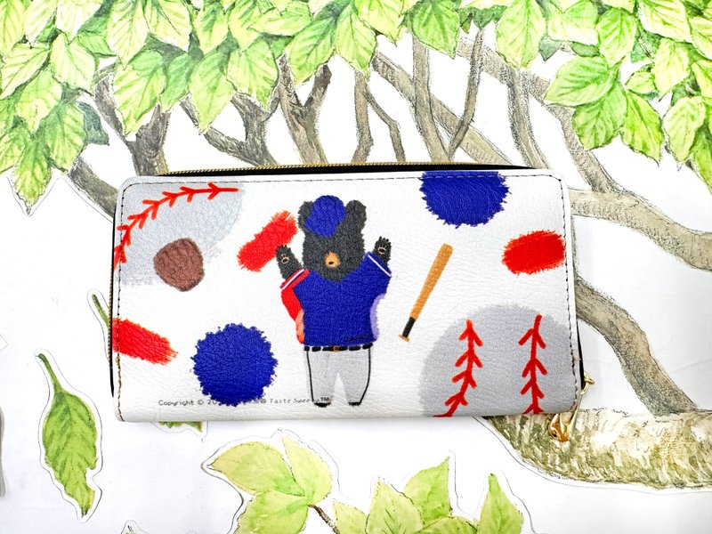 幸福设计棒球熊长夹 - 皮夹/钱包 - 人造皮革 蓝色