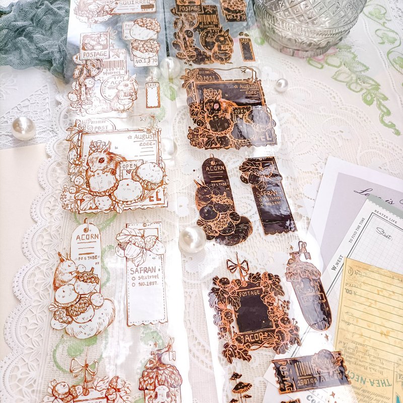 MS0004_松鼠票券 / 裝飾膠帶 - 纸胶带 - 塑料 多色